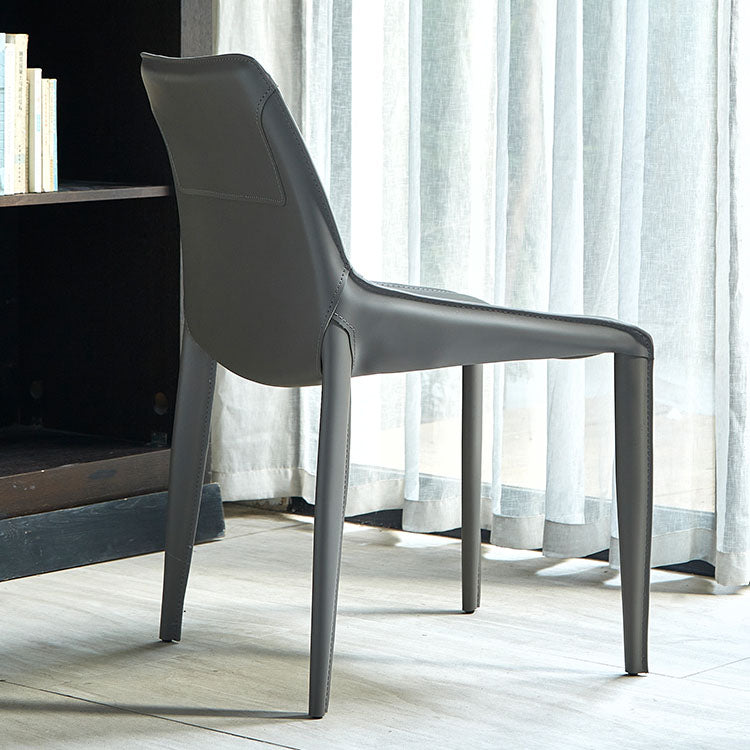 Dining Room Leather Modern Indoor-Outdoor Chair Armless Solid Back Chair Clearhalo ' kitchen&dining_furn' 'Dining Chairs' 'Dining Tables & Seating' 'dining_chair' 'furn' 'furn_dining_chair' 'Furniture' 'furniture_dining_chair' 'Kitchen & Dining Furniture' 'kitchen' 4315665