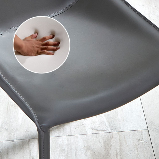 Dining Room Leather Modern Indoor-Outdoor Chair Armless Solid Back Chair Clearhalo ' kitchen&dining_furn' 'Dining Chairs' 'Dining Tables & Seating' 'dining_chair' 'furn' 'furn_dining_chair' 'Furniture' 'furniture_dining_chair' 'Kitchen & Dining Furniture' 'kitchen' 4315669