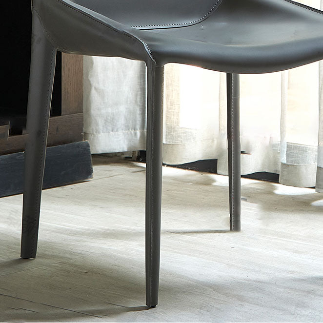 Dining Room Leather Modern Indoor-Outdoor Chair Armless Solid Back Chair Clearhalo ' kitchen&dining_furn' 'Dining Chairs' 'Dining Tables & Seating' 'dining_chair' 'furn' 'furn_dining_chair' 'Furniture' 'furniture_dining_chair' 'Kitchen & Dining Furniture' 'kitchen' 4315670