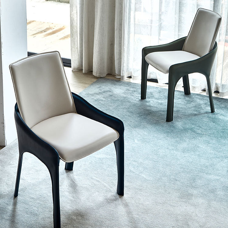 Leather Restaurant Modern Chair Solid Back Dining Chair with Arm Clearhalo ' kitchen&dining_furn' 'Dining Chairs' 'Dining Tables & Seating' 'dining_chair' 'furn' 'furn_dining_chair' 'Furniture' 'furniture_dining_chair' 'Kitchen & Dining Furniture' 'kitchen' 4315672