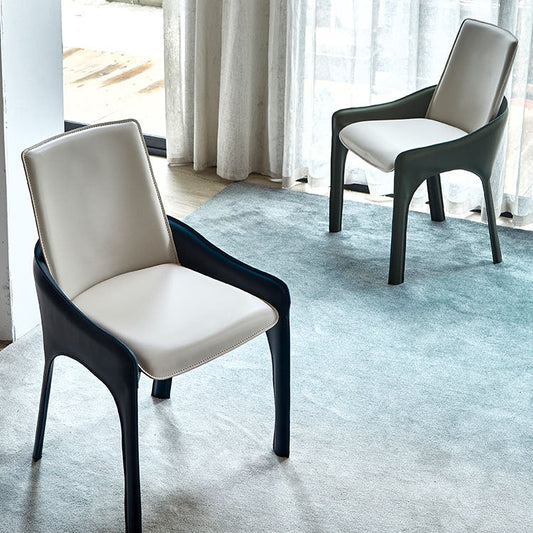 Leather Restaurant Modern Chair Solid Back Dining Chair with Arm Clearhalo ' kitchen&dining_furn' 'Dining Chairs' 'Dining Tables & Seating' 'dining_chair' 'furn' 'furn_dining_chair' 'Furniture' 'furniture_dining_chair' 'Kitchen & Dining Furniture' 'kitchen' 4315672