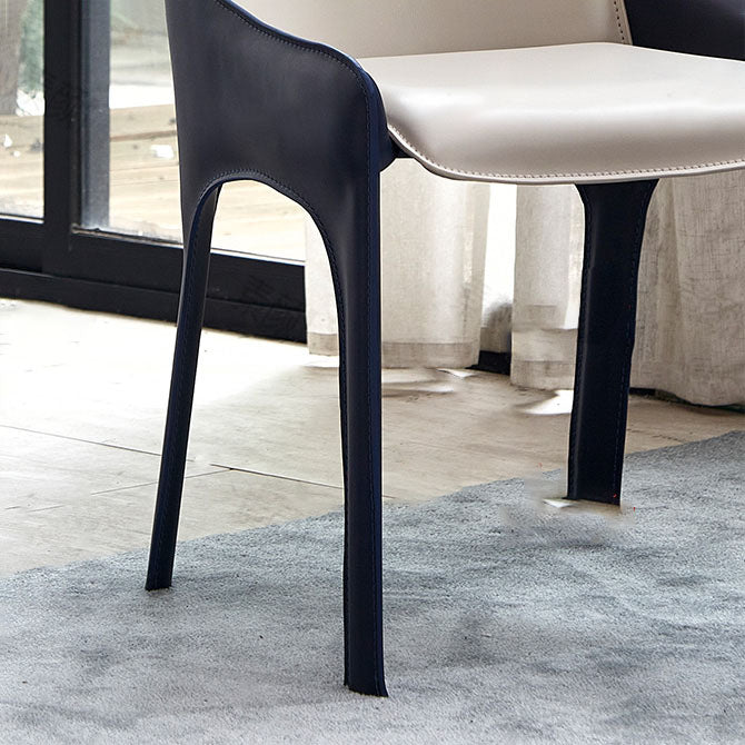 Leather Restaurant Modern Chair Solid Back Dining Chair with Arm Clearhalo ' kitchen&dining_furn' 'Dining Chairs' 'Dining Tables & Seating' 'dining_chair' 'furn' 'furn_dining_chair' 'Furniture' 'furniture_dining_chair' 'Kitchen & Dining Furniture' 'kitchen' 4315679