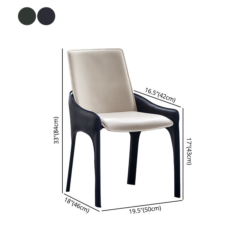 Leather Restaurant Modern Chair Solid Back Dining Chair with Arm Clearhalo ' kitchen&dining_furn' 'Dining Chairs' 'Dining Tables & Seating' 'dining_chair' 'furn' 'furn_dining_chair' 'Furniture' 'furniture_dining_chair' 'Kitchen & Dining Furniture' 'kitchen' 4315683