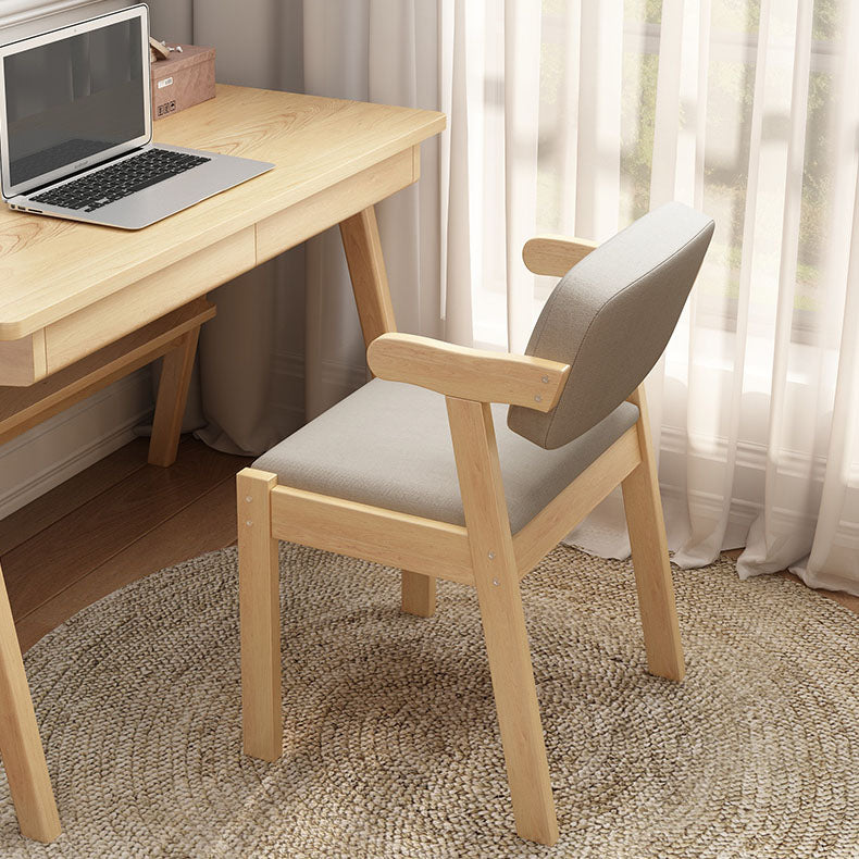 Scandinavian Indoor Arm Chair Upholstered Open Back Wood Dining Room Chair Clearhalo ' kitchen&dining_furn' 'Dining Chairs' 'Dining Tables & Seating' 'dining_chair' 'furn' 'furn_dining_chair' 'Furniture' 'furniture_dining_chair' 'Kitchen & Dining Furniture' 'kitchen' 4315687