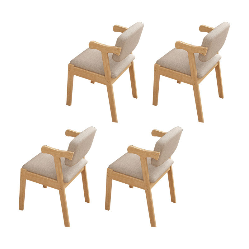 Scandinavian Indoor Arm Chair Upholstered Open Back Wood Dining Room Chair Grey 4 Piece Set Clearhalo ' kitchen&dining_furn' 'Dining Chairs' 'Dining Tables & Seating' 'dining_chair' 'furn' 'furn_dining_chair' 'Furniture' 'furniture_dining_chair' 'Kitchen & Dining Furniture' 'kitchen' 4315689
