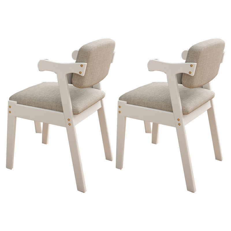 Scandinavian Indoor Arm Chair Upholstered Open Back Wood Dining Room Chair Light Gray 2 Piece Set Clearhalo ' kitchen&dining_furn' 'Dining Chairs' 'Dining Tables & Seating' 'dining_chair' 'furn' 'furn_dining_chair' 'Furniture' 'furniture_dining_chair' 'Kitchen & Dining Furniture' 'kitchen' 4315692