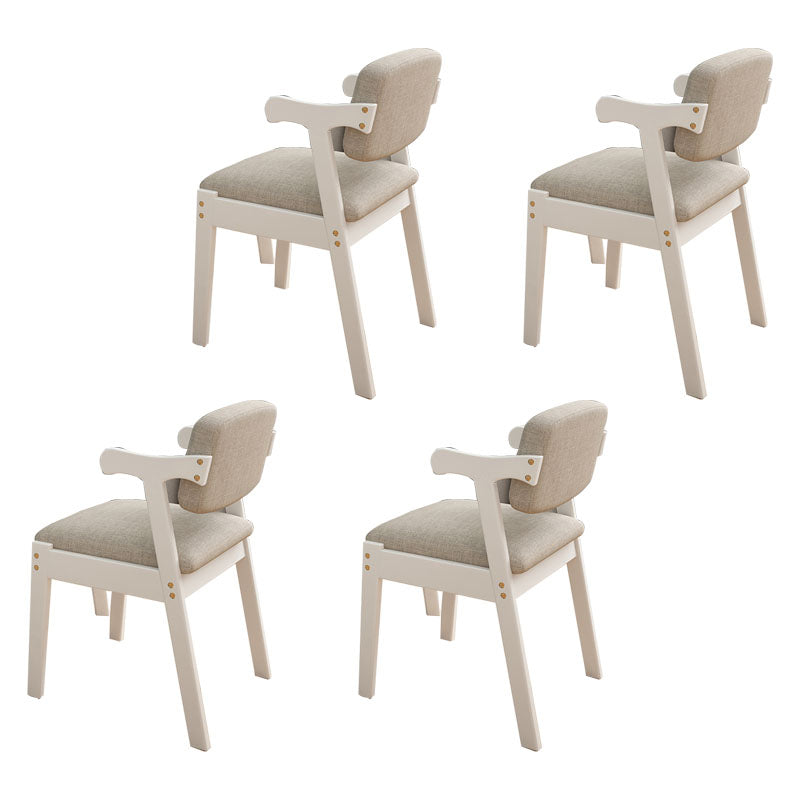 Scandinavian Indoor Arm Chair Upholstered Open Back Wood Dining Room Chair Light Gray 4 Piece Set Clearhalo ' kitchen&dining_furn' 'Dining Chairs' 'Dining Tables & Seating' 'dining_chair' 'furn' 'furn_dining_chair' 'Furniture' 'furniture_dining_chair' 'Kitchen & Dining Furniture' 'kitchen' 4315694