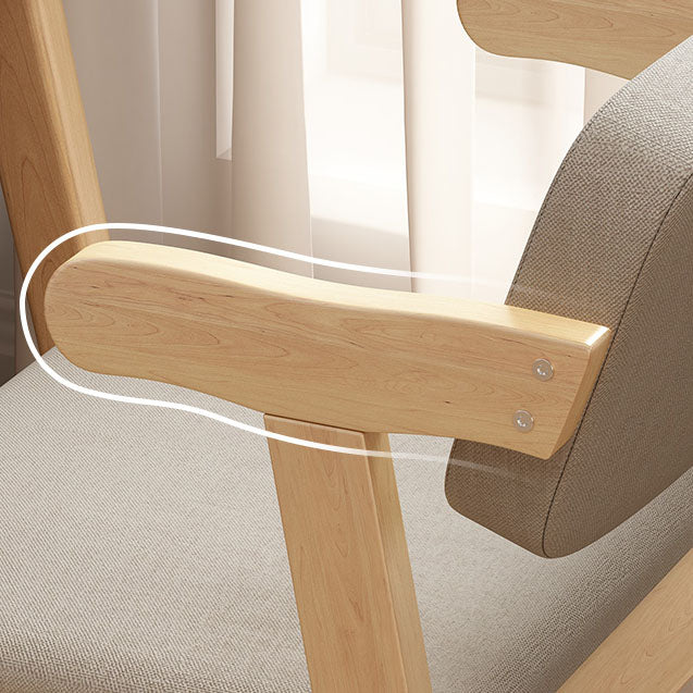 Scandinavian Indoor Arm Chair Upholstered Open Back Wood Dining Room Chair Clearhalo ' kitchen&dining_furn' 'Dining Chairs' 'Dining Tables & Seating' 'dining_chair' 'furn' 'furn_dining_chair' 'Furniture' 'furniture_dining_chair' 'Kitchen & Dining Furniture' 'kitchen' 4315698