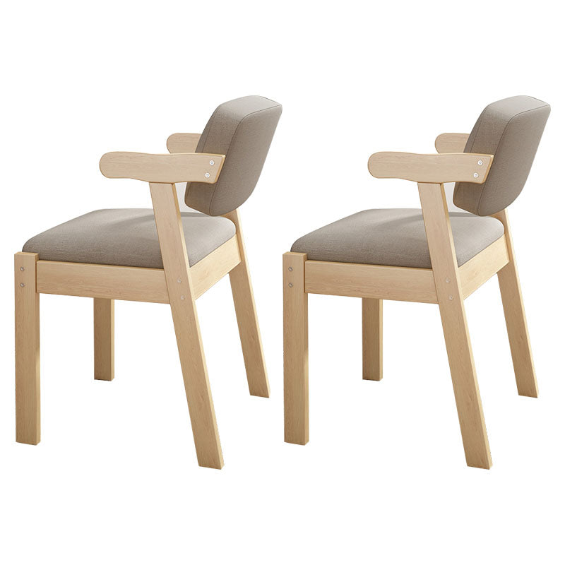 Scandinavian Indoor Arm Chair Upholstered Open Back Wood Dining Room Chair Light Gray-Black 2 Piece Set Clearhalo ' kitchen&dining_furn' 'Dining Chairs' 'Dining Tables & Seating' 'dining_chair' 'furn' 'furn_dining_chair' 'Furniture' 'furniture_dining_chair' 'Kitchen & Dining Furniture' 'kitchen' 4315702
