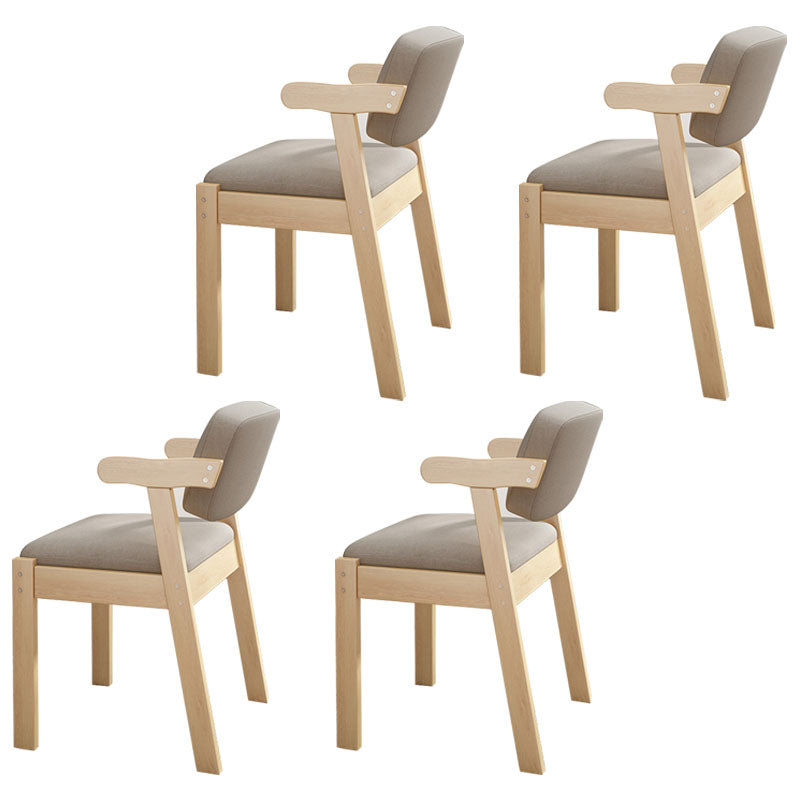 Scandinavian Indoor Arm Chair Upholstered Open Back Wood Dining Room Chair Light Gray-Black 4 Piece Set Clearhalo ' kitchen&dining_furn' 'Dining Chairs' 'Dining Tables & Seating' 'dining_chair' 'furn' 'furn_dining_chair' 'Furniture' 'furniture_dining_chair' 'Kitchen & Dining Furniture' 'kitchen' 4315703