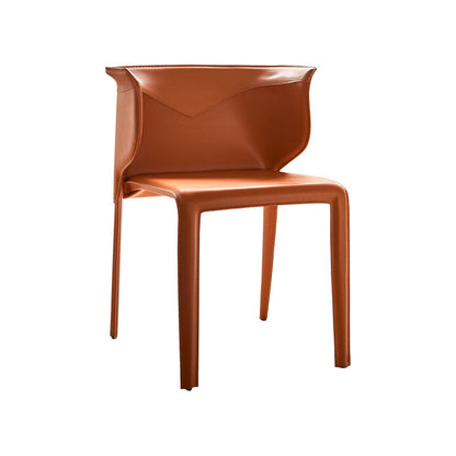 Dining Room Contemporary Dining Chair Metal Wingback Chair with Arm Orange 1 Piece Clearhalo ' kitchen&dining_furn' 'Dining Chairs' 'Dining Tables & Seating' 'dining_chair' 'furn' 'furn_dining_chair' 'Furniture' 'furniture_dining_chair' 'Kitchen & Dining Furniture' 'kitchen' 4315705