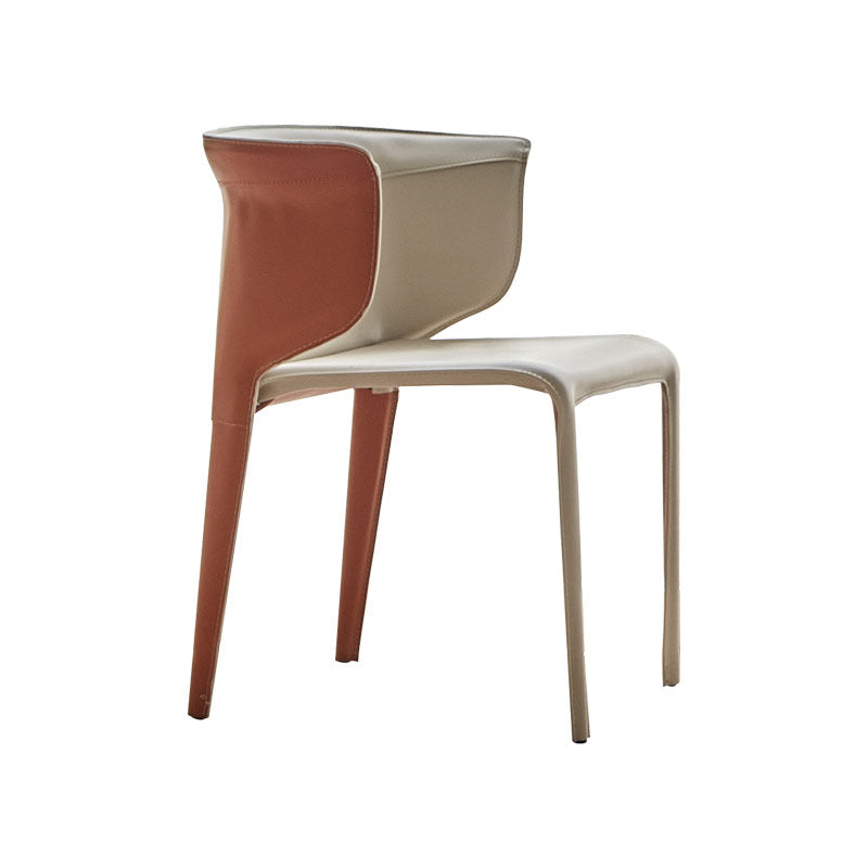 Dining Room Contemporary Dining Chair Metal Wingback Chair with Arm Orange White 1 Piece Clearhalo ' kitchen&dining_furn' 'Dining Chairs' 'Dining Tables & Seating' 'dining_chair' 'furn' 'furn_dining_chair' 'Furniture' 'furniture_dining_chair' 'Kitchen & Dining Furniture' 'kitchen' 4315706