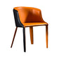 Leather Contemporary Dining Chair Metal Dining Room Solid Back Chair with Arm Black-Orange 1 Piece Clearhalo ' kitchen&dining_furn' 'Dining Chairs' 'Dining Tables & Seating' 'dining_chair' 'furn' 'furn_dining_chair' 'Furniture' 'furniture_dining_chair' 'Kitchen & Dining Furniture' 'kitchen' 4315725