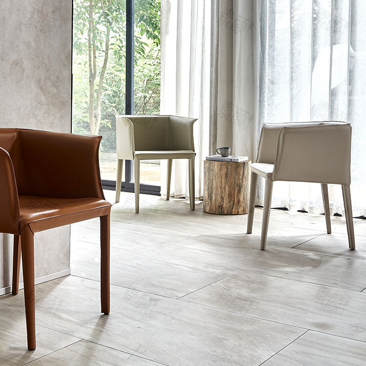 Leather Modern Restaurant Dining Chair Solid Back Dining Chair Clearhalo ' kitchen&dining_furn' 'Dining Chairs' 'Dining Tables & Seating' 'dining_chair' 'furn' 'furn_dining_chair' 'Furniture' 'furniture_dining_chair' 'Kitchen & Dining Furniture' 'kitchen' 4315734