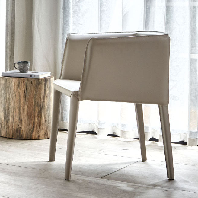 Leather Modern Restaurant Dining Chair Solid Back Dining Chair Grey 1 Piece Clearhalo ' kitchen&dining_furn' 'Dining Chairs' 'Dining Tables & Seating' 'dining_chair' 'furn' 'furn_dining_chair' 'Furniture' 'furniture_dining_chair' 'Kitchen & Dining Furniture' 'kitchen' 4315738