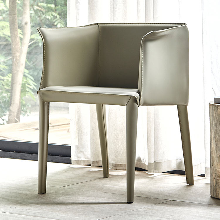 Leather Modern Restaurant Dining Chair Solid Back Dining Chair Clearhalo ' kitchen&dining_furn' 'Dining Chairs' 'Dining Tables & Seating' 'dining_chair' 'furn' 'furn_dining_chair' 'Furniture' 'furniture_dining_chair' 'Kitchen & Dining Furniture' 'kitchen' 4315739