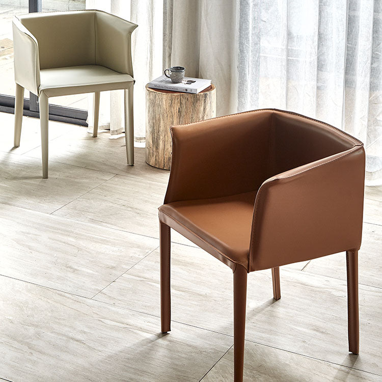 Leather Modern Restaurant Dining Chair Solid Back Dining Chair Clearhalo ' kitchen&dining_furn' 'Dining Chairs' 'Dining Tables & Seating' 'dining_chair' 'furn' 'furn_dining_chair' 'Furniture' 'furniture_dining_chair' 'Kitchen & Dining Furniture' 'kitchen' 4315740