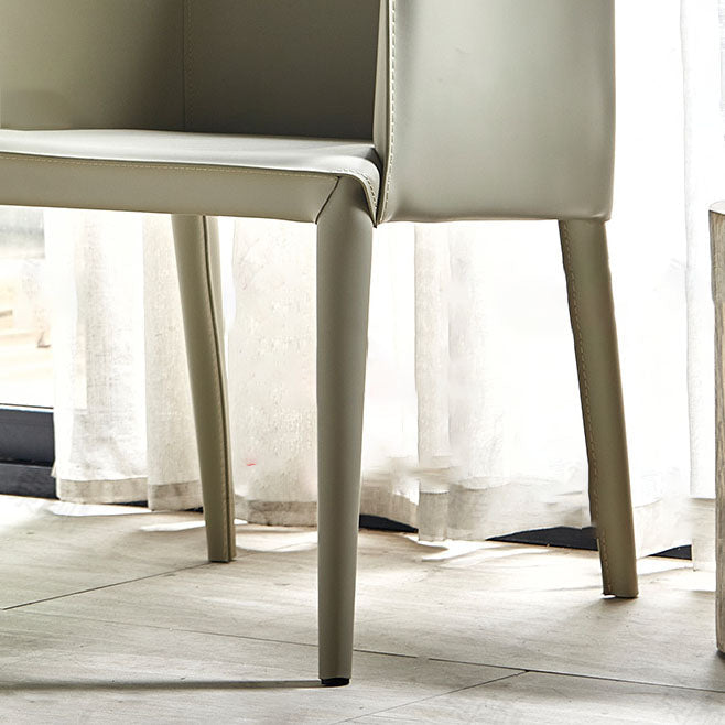 Leather Modern Restaurant Dining Chair Solid Back Dining Chair Clearhalo ' kitchen&dining_furn' 'Dining Chairs' 'Dining Tables & Seating' 'dining_chair' 'furn' 'furn_dining_chair' 'Furniture' 'furniture_dining_chair' 'Kitchen & Dining Furniture' 'kitchen' 4315745