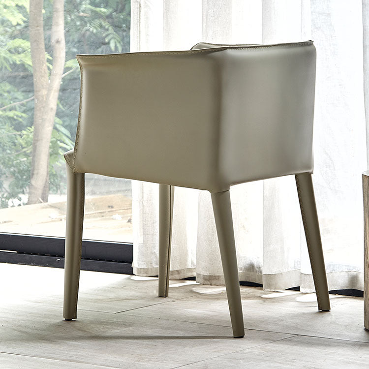 Leather Modern Restaurant Dining Chair Solid Back Dining Chair Clearhalo ' kitchen&dining_furn' 'Dining Chairs' 'Dining Tables & Seating' 'dining_chair' 'furn' 'furn_dining_chair' 'Furniture' 'furniture_dining_chair' 'Kitchen & Dining Furniture' 'kitchen' 4315746