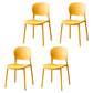 Scandinavian Plastic Conference Room Side Chair Matte Finish Open Back Dining Chair Yellow 4 Piece Set Clearhalo ' kitchen&dining_furn' 'Dining Chairs' 'Dining Tables & Seating' 'dining_chair' 'furn' 'furn_dining_chair' 'Furniture' 'furniture_dining_chair' 'Kitchen & Dining Furniture' 'kitchen' 4315749