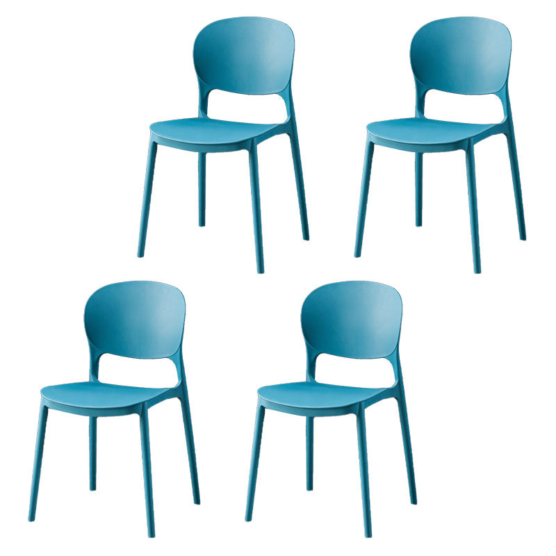 Scandinavian Plastic Conference Room Side Chair Matte Finish Open Back Dining Chair Dark Blue 4 Piece Set Clearhalo ' kitchen&dining_furn' 'Dining Chairs' 'Dining Tables & Seating' 'dining_chair' 'furn' 'furn_dining_chair' 'Furniture' 'furniture_dining_chair' 'Kitchen & Dining Furniture' 'kitchen' 4315751