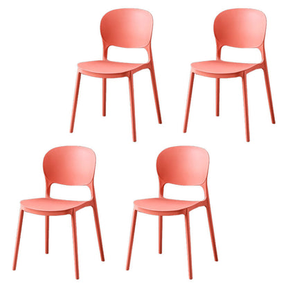 Scandinavian Plastic Conference Room Side Chair Matte Finish Open Back Dining Chair Red 4 Piece Set Clearhalo ' kitchen&dining_furn' 'Dining Chairs' 'Dining Tables & Seating' 'dining_chair' 'furn' 'furn_dining_chair' 'Furniture' 'furniture_dining_chair' 'Kitchen & Dining Furniture' 'kitchen' 4315752