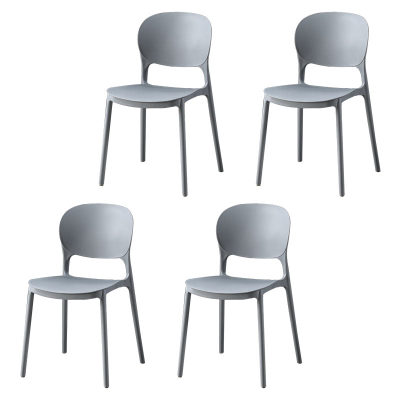 Scandinavian Plastic Conference Room Side Chair Matte Finish Open Back Dining Chair Grey 4 Piece Set Clearhalo ' kitchen&dining_furn' 'Dining Chairs' 'Dining Tables & Seating' 'dining_chair' 'furn' 'furn_dining_chair' 'Furniture' 'furniture_dining_chair' 'Kitchen & Dining Furniture' 'kitchen' 4315754