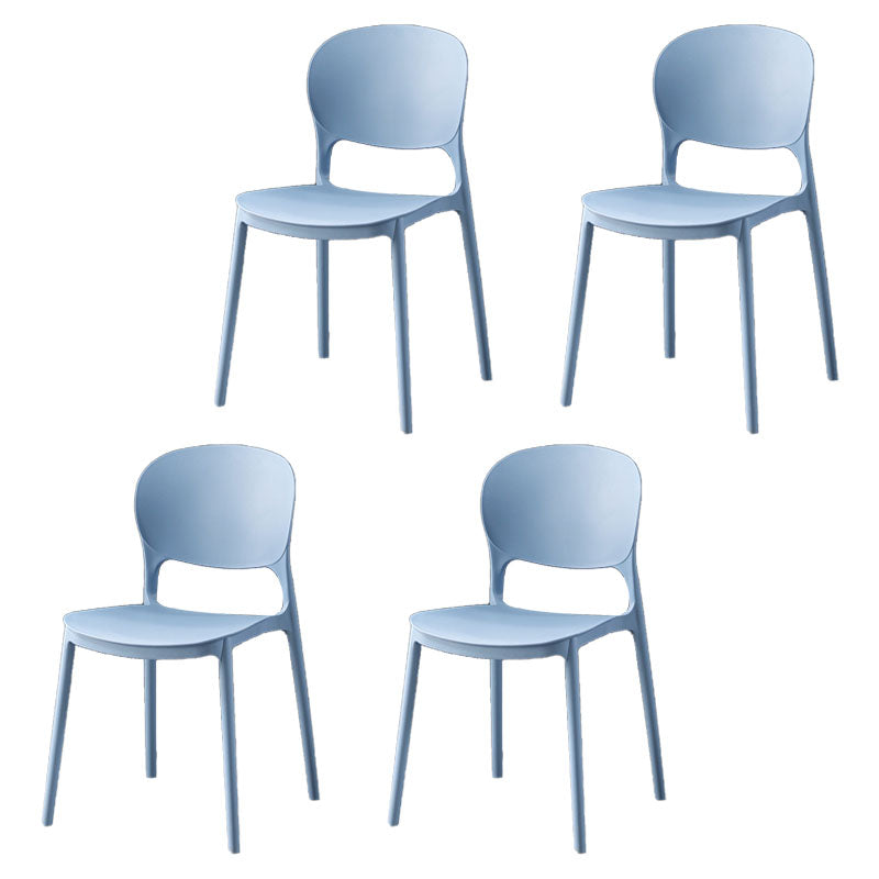 Scandinavian Plastic Conference Room Side Chair Matte Finish Open Back Dining Chair Airy Blue 4 Piece Set Clearhalo ' kitchen&dining_furn' 'Dining Chairs' 'Dining Tables & Seating' 'dining_chair' 'furn' 'furn_dining_chair' 'Furniture' 'furniture_dining_chair' 'Kitchen & Dining Furniture' 'kitchen' 4315756