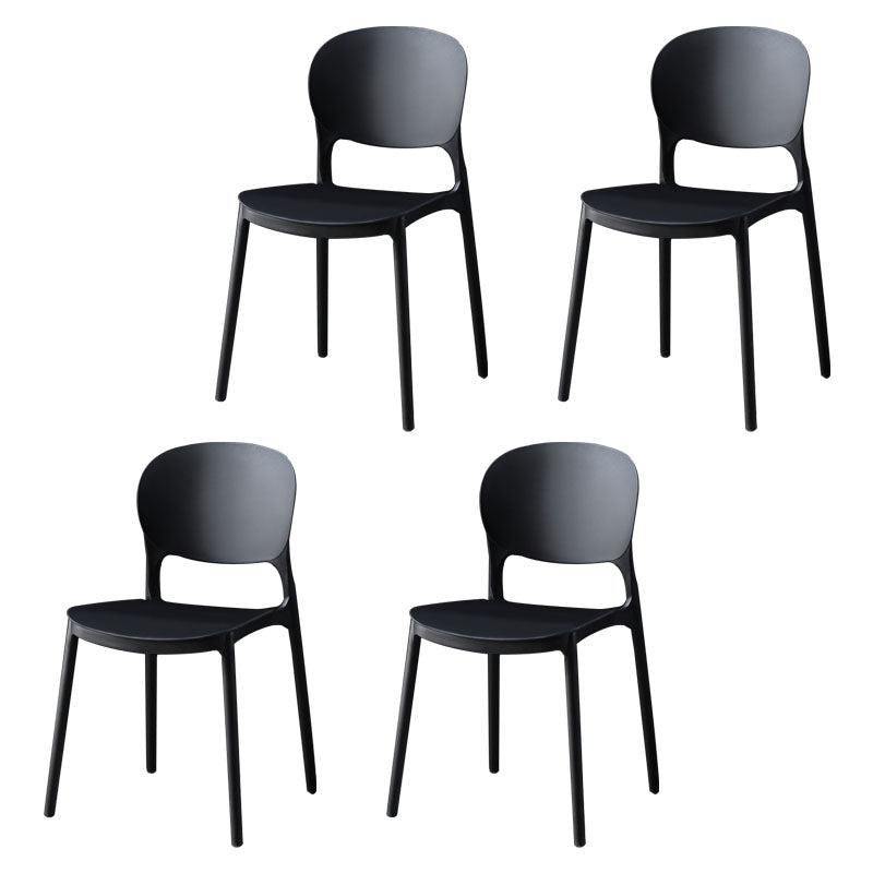 Scandinavian Plastic Conference Room Side Chair Matte Finish Open Back Dining Chair Black 4 Piece Set Clearhalo ' kitchen&dining_furn' 'Dining Chairs' 'Dining Tables & Seating' 'dining_chair' 'furn' 'furn_dining_chair' 'Furniture' 'furniture_dining_chair' 'Kitchen & Dining Furniture' 'kitchen' 4315758