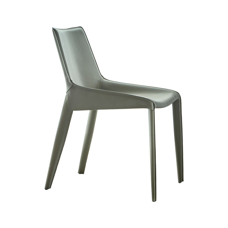 Metal Leather Contemporary Dining Chair Dining Room Solid Back Chair with Arm Grey 1 Piece Clearhalo ' kitchen&dining_furn' 'Dining Chairs' 'Dining Tables & Seating' 'dining_chair' 'furn' 'furn_dining_chair' 'Furniture' 'furniture_dining_chair' 'Kitchen & Dining Furniture' 'kitchen' 4315769