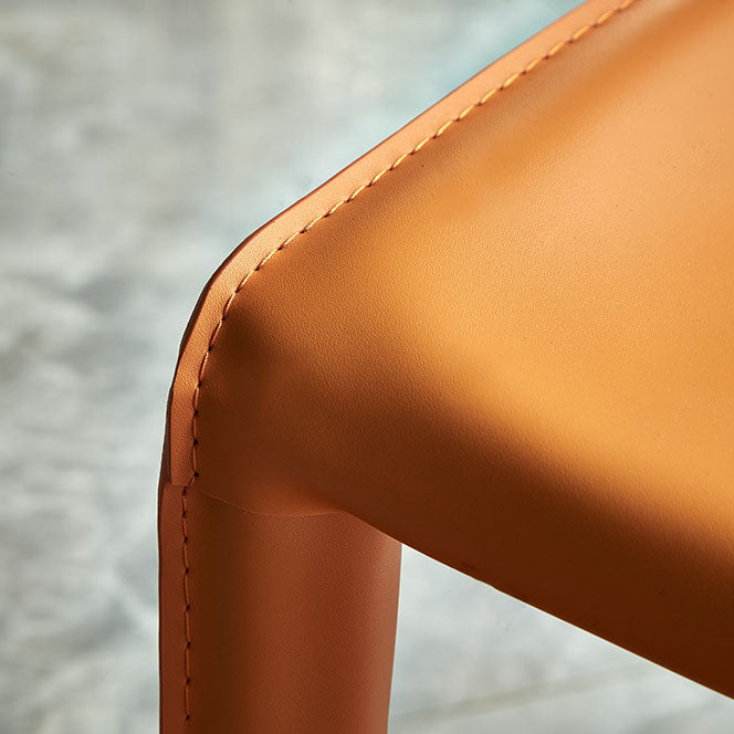 Metal Leather Contemporary Dining Chair Dining Room Solid Back Chair with Arm Clearhalo ' kitchen&dining_furn' 'Dining Chairs' 'Dining Tables & Seating' 'dining_chair' 'furn' 'furn_dining_chair' 'Furniture' 'furniture_dining_chair' 'Kitchen & Dining Furniture' 'kitchen' 4315776