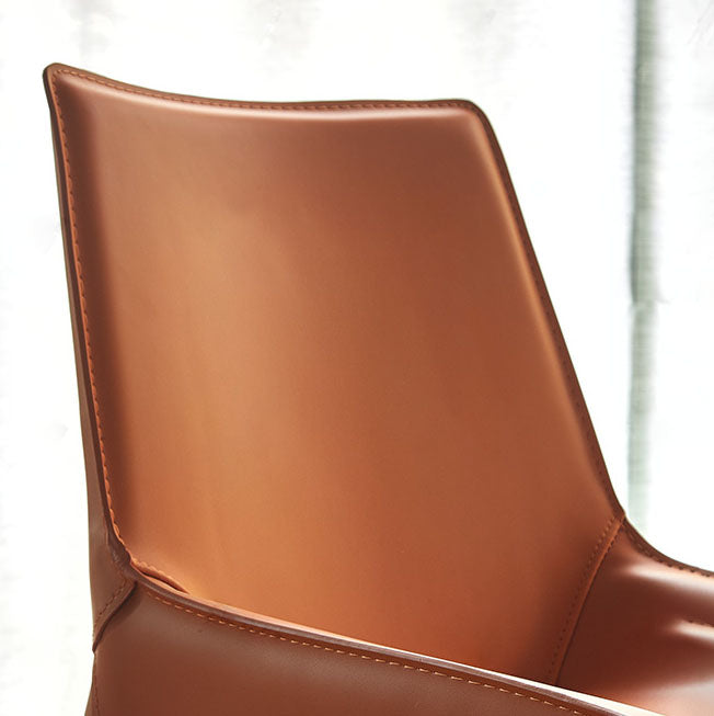 Metal Leather Contemporary Dining Chair Dining Room Solid Back Chair with Arm Clearhalo ' kitchen&dining_furn' 'Dining Chairs' 'Dining Tables & Seating' 'dining_chair' 'furn' 'furn_dining_chair' 'Furniture' 'furniture_dining_chair' 'Kitchen & Dining Furniture' 'kitchen' 4315777