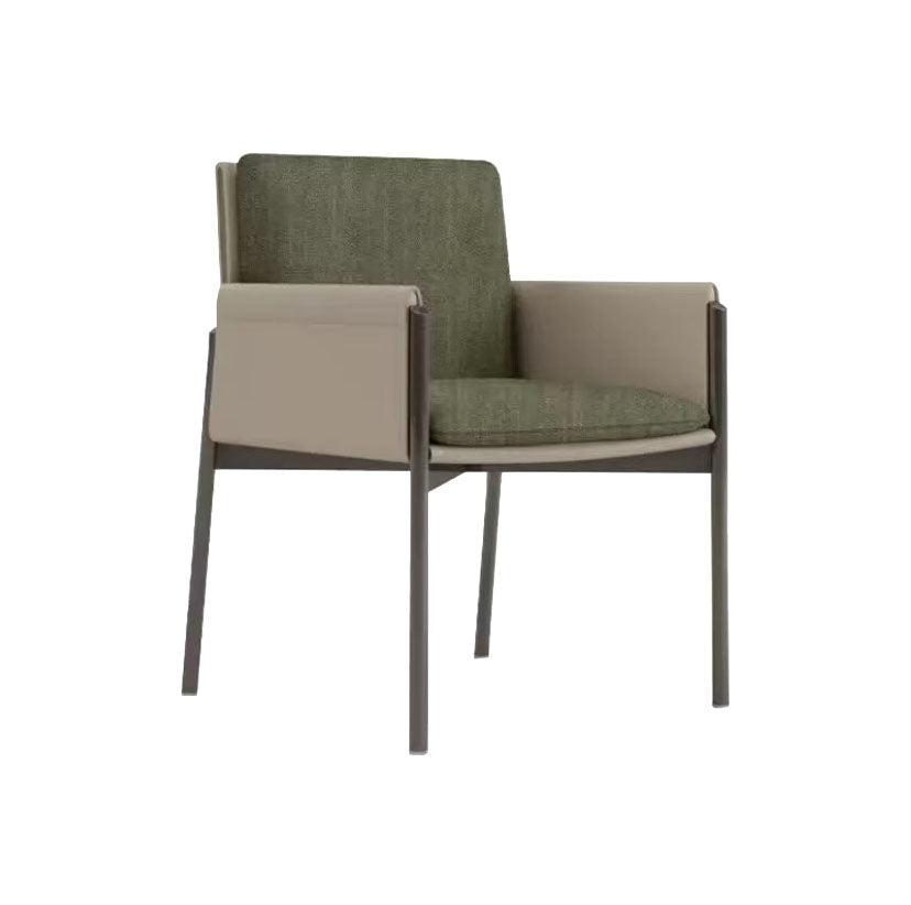 Designer Style Restaurant Solid Back Dining Arm Chair Upholstered Dining Chair Olive Green 1 Piece Clearhalo ' kitchen&dining_furn' 'Dining Chairs' 'Dining Tables & Seating' 'dining_chair' 'furn' 'furn_dining_chair' 'Furniture' 'furniture_dining_chair' 'Kitchen & Dining Furniture' 'kitchen' 4315781