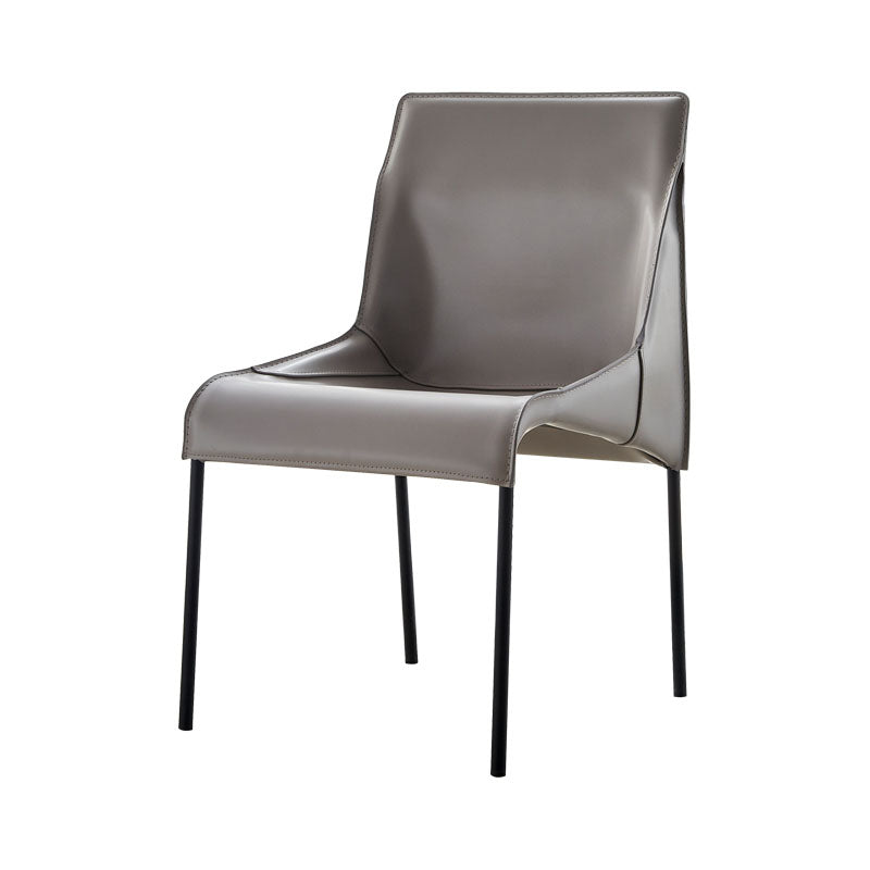 Leather Contemporary Dining Chair Restaurant Solid Back Chair with Arm Grey 1 Piece Clearhalo ' kitchen&dining_furn' 'Dining Chairs' 'Dining Tables & Seating' 'dining_chair' 'furn' 'furn_dining_chair' 'Furniture' 'furniture_dining_chair' 'Kitchen & Dining Furniture' 'kitchen' 4315797