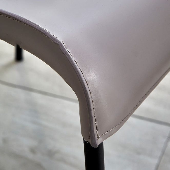 Leather Contemporary Dining Chair Restaurant Solid Back Chair with Arm Clearhalo ' kitchen&dining_furn' 'Dining Chairs' 'Dining Tables & Seating' 'dining_chair' 'furn' 'furn_dining_chair' 'Furniture' 'furniture_dining_chair' 'Kitchen & Dining Furniture' 'kitchen' 4315804