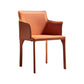 Dining Room Contemporary Dining Chair Leather Solid Back Chair with Arm Orange 1 Piece Clearhalo ' kitchen&dining_furn' 'Dining Chairs' 'Dining Tables & Seating' 'dining_chair' 'furn' 'furn_dining_chair' 'Furniture' 'furniture_dining_chair' 'Kitchen & Dining Furniture' 'kitchen' 4315809