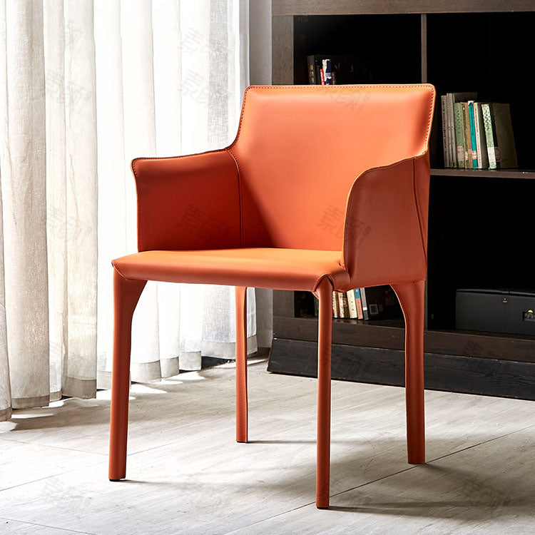 Dining Room Contemporary Dining Chair Leather Solid Back Chair with Arm Clearhalo ' kitchen&dining_furn' 'Dining Chairs' 'Dining Tables & Seating' 'dining_chair' 'furn' 'furn_dining_chair' 'Furniture' 'furniture_dining_chair' 'Kitchen & Dining Furniture' 'kitchen' 4315813