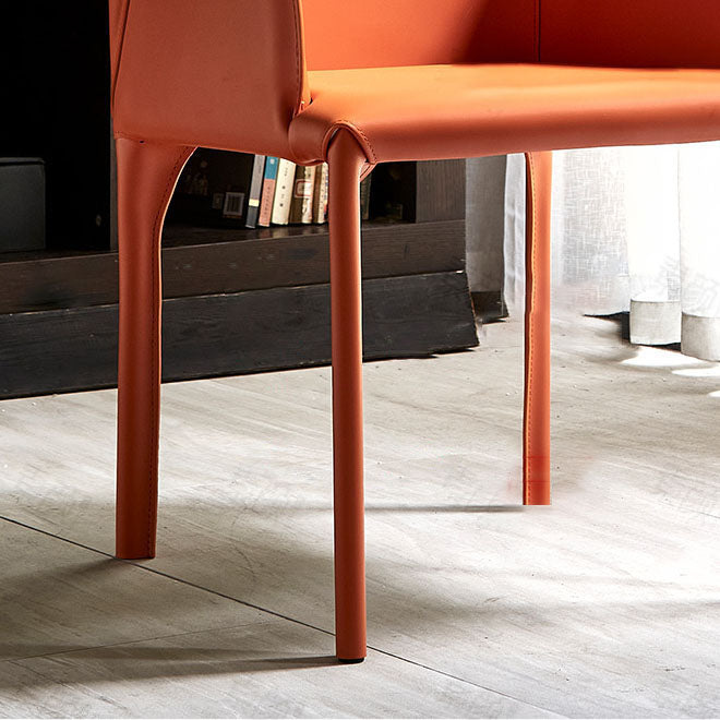 Dining Room Contemporary Dining Chair Leather Solid Back Chair with Arm Clearhalo ' kitchen&dining_furn' 'Dining Chairs' 'Dining Tables & Seating' 'dining_chair' 'furn' 'furn_dining_chair' 'Furniture' 'furniture_dining_chair' 'Kitchen & Dining Furniture' 'kitchen' 4315818