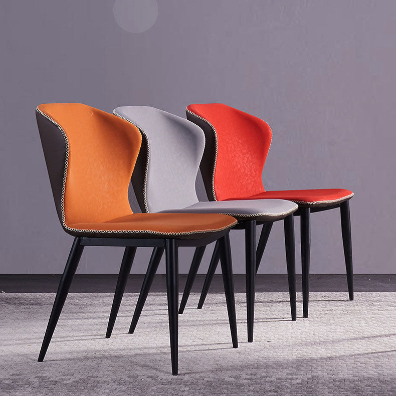 Contemporary Restaurant Leather Side Chair Wingback Dining Chairs Clearhalo ' kitchen&dining_furn' 'Dining Chairs' 'Dining Tables & Seating' 'dining_chair' 'furn' 'furn_dining_chair' 'Furniture' 'furniture_dining_chair' 'Kitchen & Dining Furniture' 'kitchen' 4315820