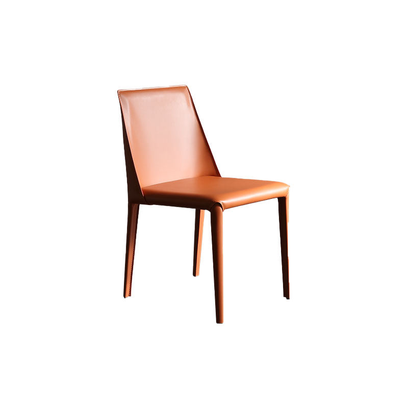 Modern Style Dining Chair Metal Armless Side Chairs for Kitchen Orange 1 Piece Clearhalo ' kitchen&dining_furn' 'Dining Chairs' 'Dining Tables & Seating' 'dining_chair' 'furn' 'furn_dining_chair' 'Furniture' 'furniture_dining_chair' 'Kitchen & Dining Furniture' 'kitchen' 4315834