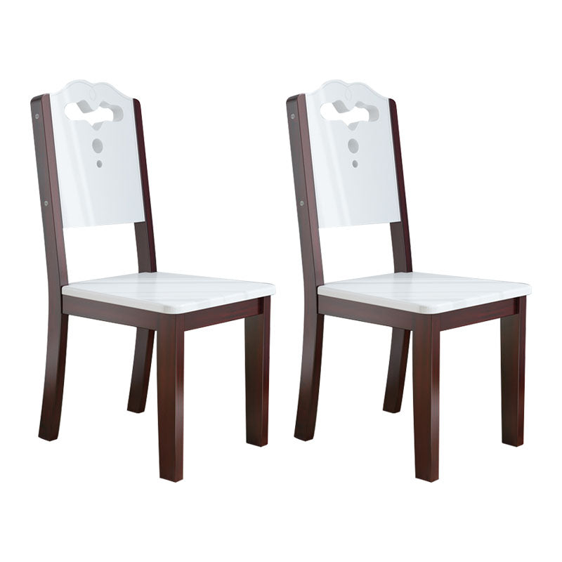 Modern Wood Dining Armless Chair Open Back Dining Side Chair for Home Use Walnut 2 Piece Set Clearhalo ' kitchen&dining_furn' 'Dining Chairs' 'Dining Tables & Seating' 'dining_chair' 'furn' 'furn_dining_chair' 'Furniture' 'furniture_dining_chair' 'Kitchen & Dining Furniture' 'kitchen' 4315847