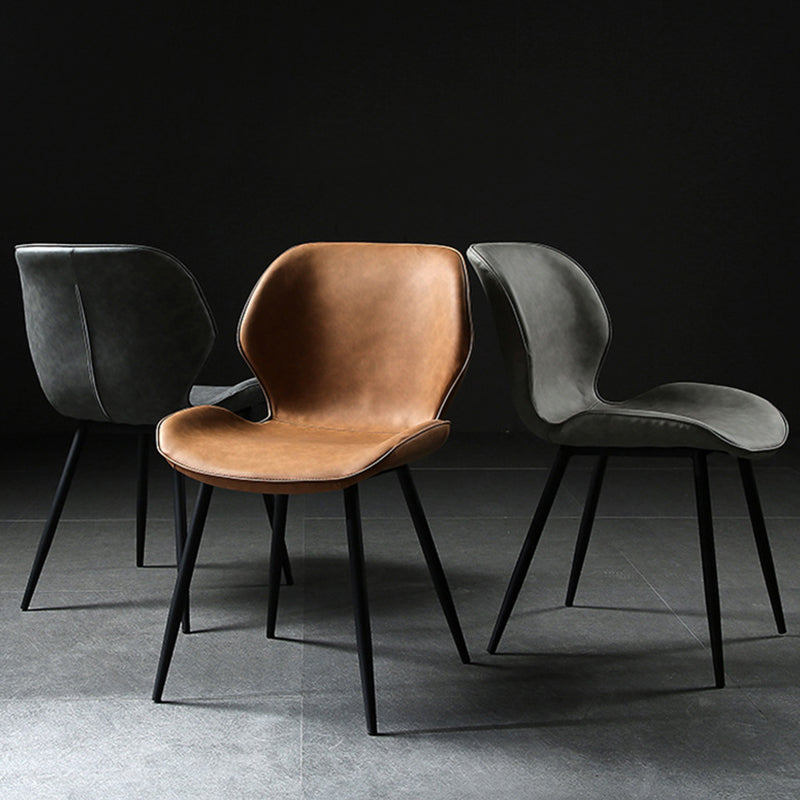 Contemporary Metal Dining Room Chair Wingback Armless Chair for Home Use Clearhalo ' kitchen&dining_furn' 'Dining Chairs' 'Dining Tables & Seating' 'dining_chair' 'furn' 'furn_dining_chair' 'Furniture' 'furniture_dining_chair' 'Kitchen & Dining Furniture' 'kitchen' 4315861