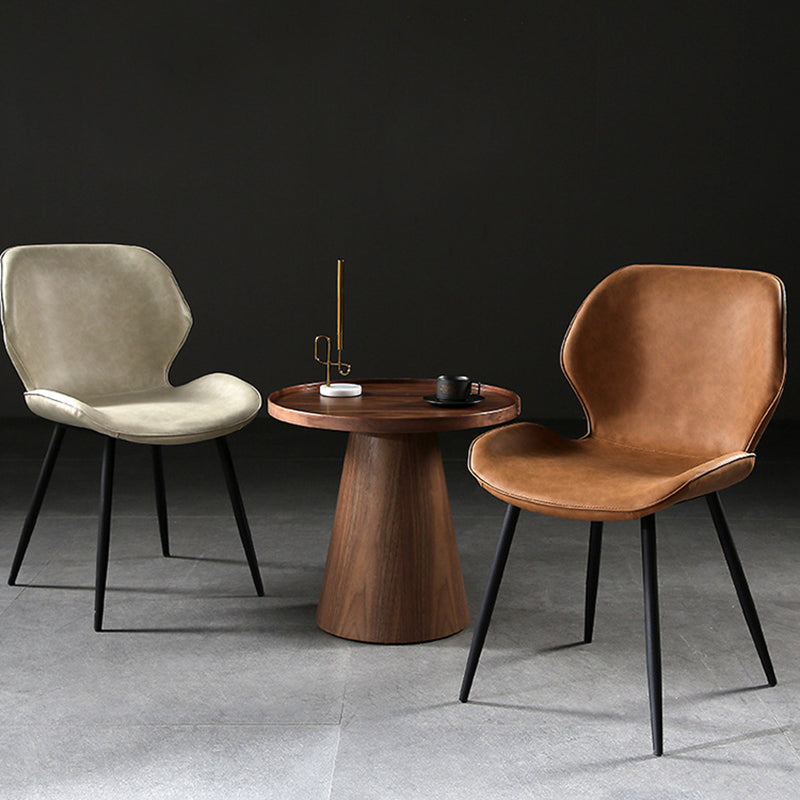 Contemporary Metal Dining Room Chair Wingback Armless Chair for Home Use Clearhalo ' kitchen&dining_furn' 'Dining Chairs' 'Dining Tables & Seating' 'dining_chair' 'furn' 'furn_dining_chair' 'Furniture' 'furniture_dining_chair' 'Kitchen & Dining Furniture' 'kitchen' 4315864