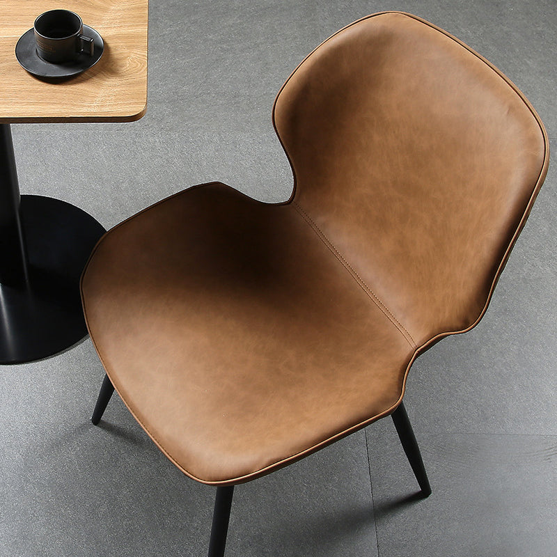 Contemporary Metal Dining Room Chair Wingback Armless Chair for Home Use Clearhalo ' kitchen&dining_furn' 'Dining Chairs' 'Dining Tables & Seating' 'dining_chair' 'furn' 'furn_dining_chair' 'Furniture' 'furniture_dining_chair' 'Kitchen & Dining Furniture' 'kitchen' 4315872