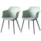 Plastic Modern Indoor-Outdoor Chair Dining Room Solid Back Upholstered Arm Chair Gray-Green Set of 2 Clearhalo ' kitchen&dining_furn' 'Dining Chairs' 'Dining Tables & Seating' 'dining_chair' 'Furniture' 'furniture_dining_chair' 'Kitchen & Dining Furniture' 'kitchen' 4315877