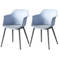 Plastic Modern Indoor-Outdoor Chair Dining Room Solid Back Upholstered Arm Chair Gray-Blue Set of 2 Clearhalo ' kitchen&dining_furn' 'Dining Chairs' 'Dining Tables & Seating' 'dining_chair' 'Furniture' 'furniture_dining_chair' 'Kitchen & Dining Furniture' 'kitchen' 4315884