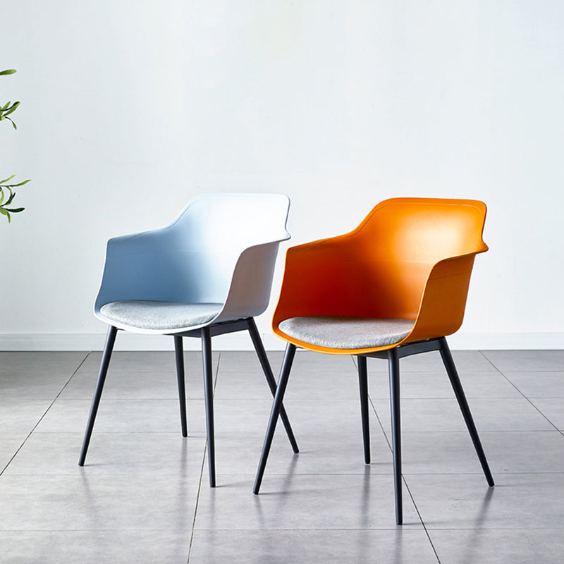 Plastic Modern Indoor-Outdoor Chair Dining Room Solid Back Upholstered Arm Chair Clearhalo ' kitchen&dining_furn' 'Dining Chairs' 'Dining Tables & Seating' 'dining_chair' 'Furniture' 'furniture_dining_chair' 'Kitchen & Dining Furniture' 'kitchen' 4315889