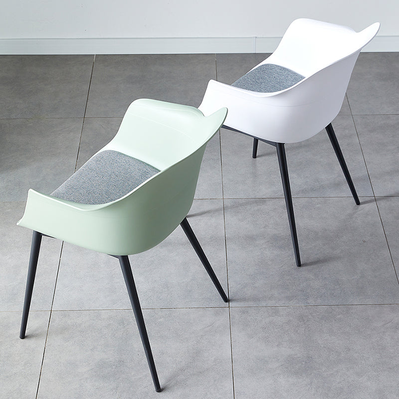 Plastic Modern Indoor-Outdoor Chair Dining Room Solid Back Upholstered Arm Chair Clearhalo ' kitchen&dining_furn' 'Dining Chairs' 'Dining Tables & Seating' 'dining_chair' 'Furniture' 'furniture_dining_chair' 'Kitchen & Dining Furniture' 'kitchen' 4315890