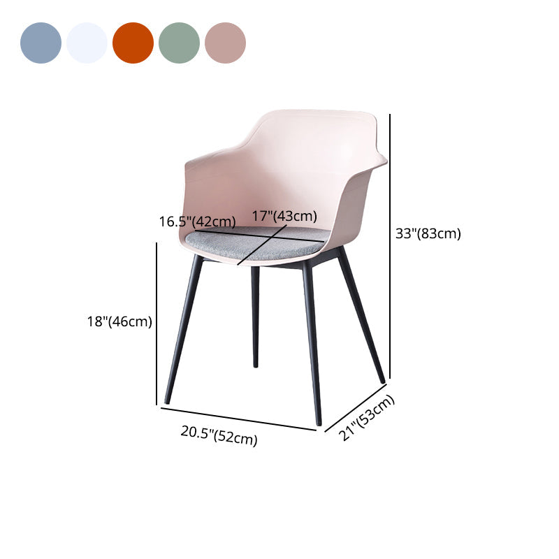 Plastic Modern Indoor-Outdoor Chair Dining Room Solid Back Upholstered Arm Chair Clearhalo ' kitchen&dining_furn' 'Dining Chairs' 'Dining Tables & Seating' 'dining_chair' 'Furniture' 'furniture_dining_chair' 'Kitchen & Dining Furniture' 'kitchen' 4315894