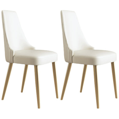 Nordic Style Dining Chairs Armless Side Chair for Kitchen with Metal Legs Off-White 2 Piece Set Clearhalo ' kitchen&dining_furn' 'Dining Chairs' 'Dining Tables & Seating' 'dining_chair' 'furn' 'furn_dining_chair' 'Furniture' 'furniture_dining_chair' 'Kitchen & Dining Furniture' 'kitchen' 4315896